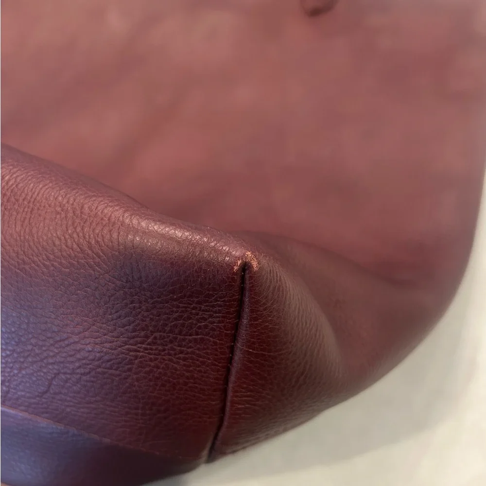 Madewell Burgundy Leather Tote Bag - Picture 8 of 11